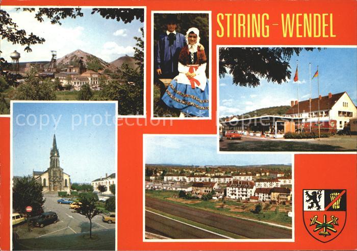 Stiring-Wendel Teilansichten Kirche Trachtenpaar