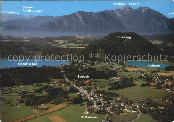 St Kanzian Klopeiner See mit Kleinsee Hochobir und Steiner Alpen