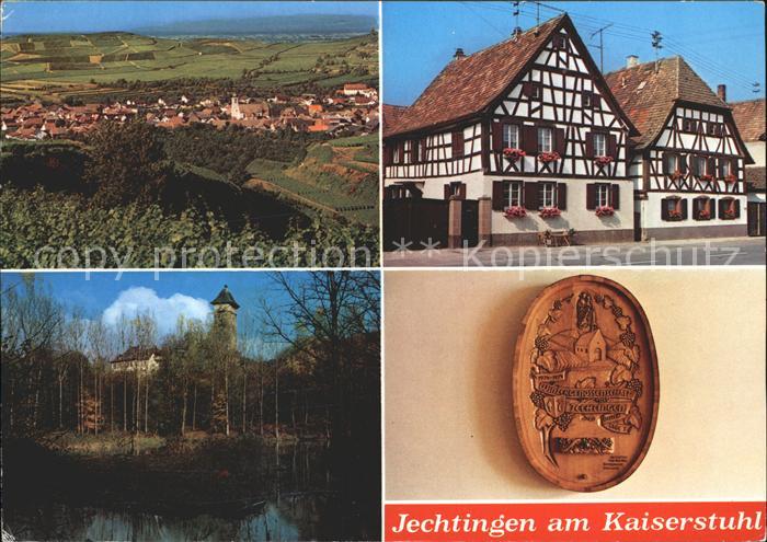 Jechtingen Panorama Fachwerkhaeuser Turm Winzergenossenschafts Fassdeckel