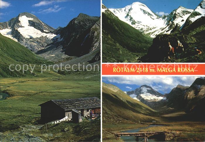 Prettau Jausenstation Roetalm mit Roetspitze Malga Rossa