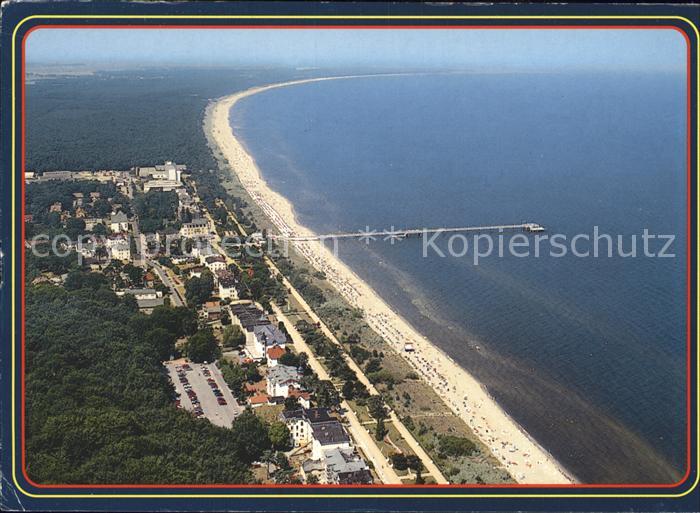 Zinnowitz Ostseebad Usedom Fliegeraufnahme mit Seebruecke