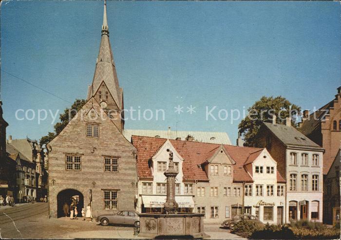 Flensburg Nordermarkt Brunnen Kirche