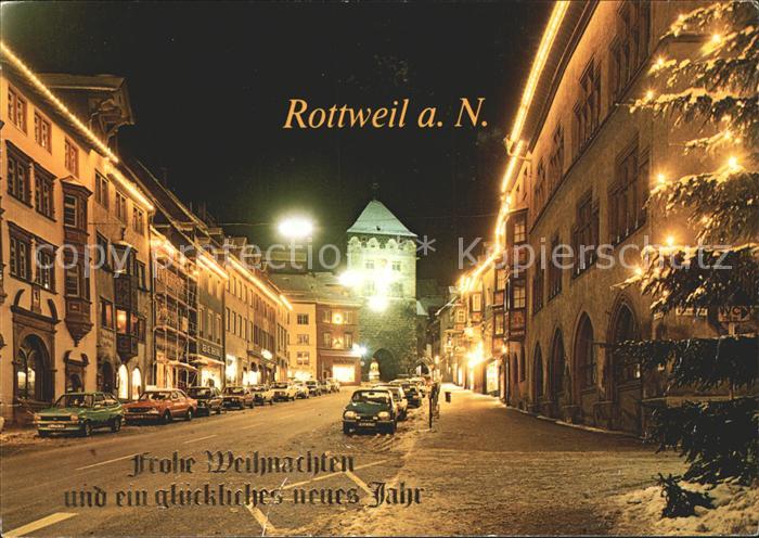 Rottweil Neckar zur Weihnachtszeit bei Nacht