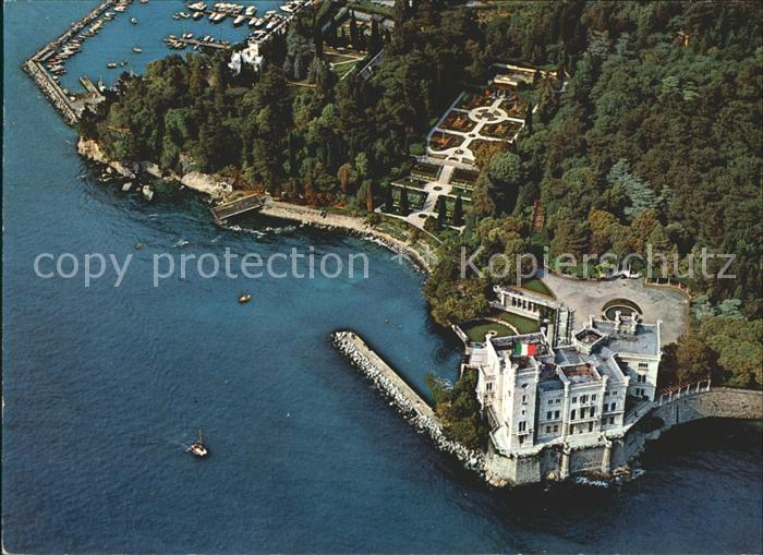 Trieste Castello di Miramare veduta aerea