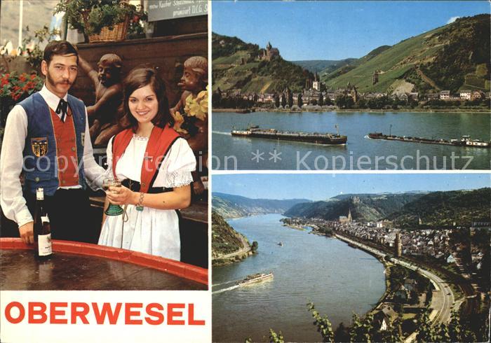 Oberwesel Rhein Trachten Panorama Binnenschifffahrt