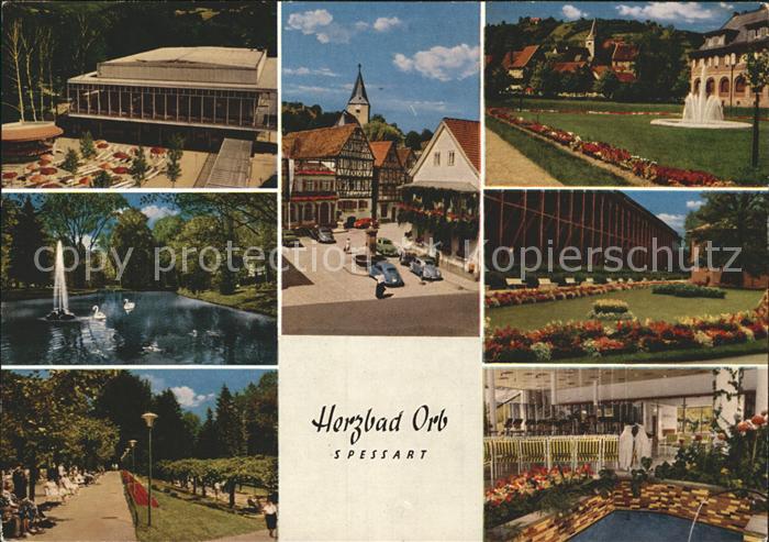 Bad Orb Teilansichten Kurort Marktplatz Kurpark Kurhaus Fontaene