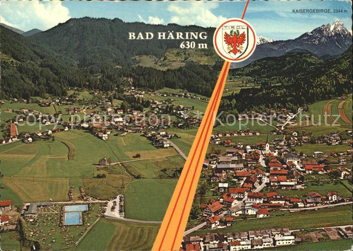 Bad Haering Tirol Kurort mit Schwefelheilquelle Kaisergebirge Fliegeraufnahme