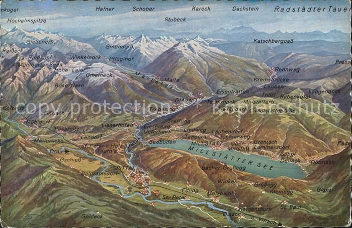 Millstaettersee und Umgebung aus der Vogelperspektive Draugebiet Liesergebiet Ma