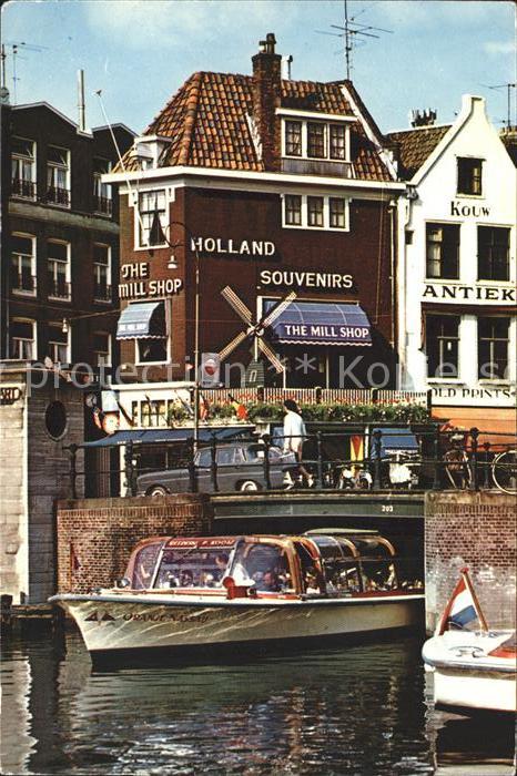 Amsterdam Niederlande Rokin met The Mill Shop Rundfahrten Ausflugsboot