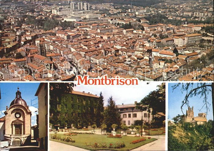 Montbrison Teilansichten Burg Fliegeraufnahme