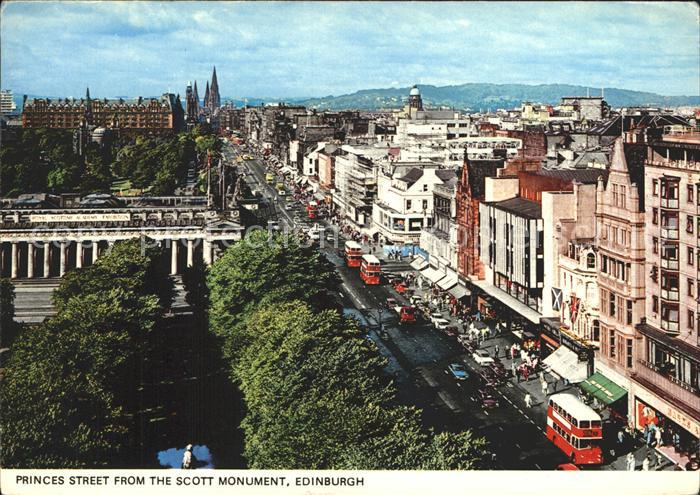 Edinburgh Scotland Princes Street from the Scott Monument