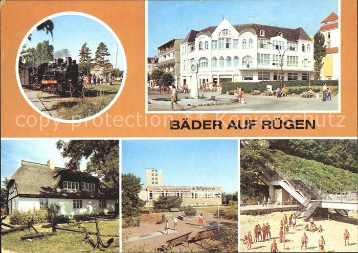 Insel Ruegen Baeder der Insel Schmalspurbahn Strand Museum