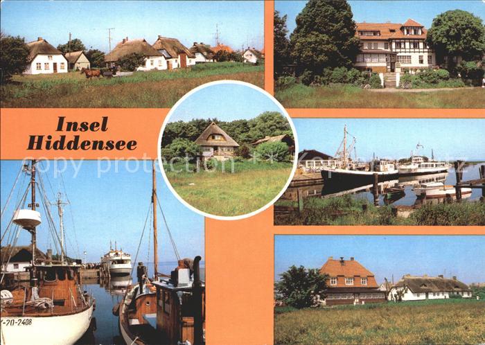 Insel Hiddensee Vitte Fischerhaeuser Kloster Hafen HO Gaststaette