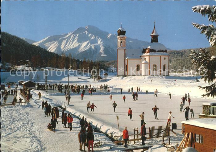 Seefeld Tirol Seekirchl Eislaufbahn mit Hocheder