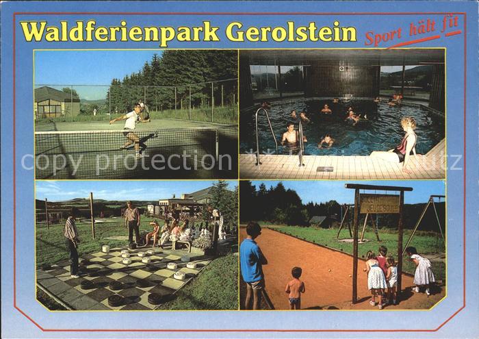 Gerolstein Rheinland-Pfalz Waldferienpark Tennis Hallenbad Boule