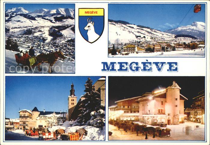 Megeve Teilansichten Wintersportplatz Wappen P