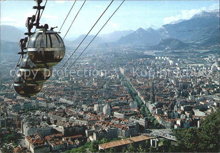 Grenoble Telepherique de la Bastille Panorama Ville et Cours Jean Jaures