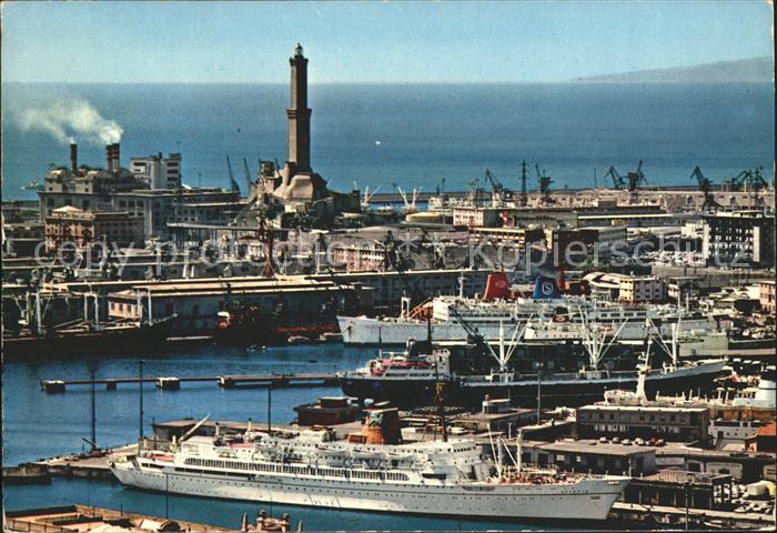 Genova Genua Liguria Hafen Leuchtturm Schiffe