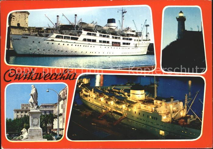 Civitavecchia Dampfer Leuchtturm Denkmal Statue