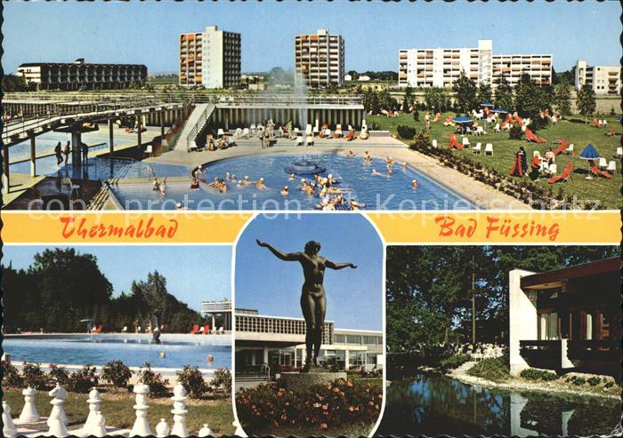 Bad Fuessing Thermalbad Kuranlage Wohnanlage am Johannesbad Skulptur Statue