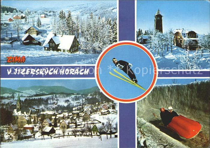Jizerske hory Wintersportplatz Skispringen Bobfahren