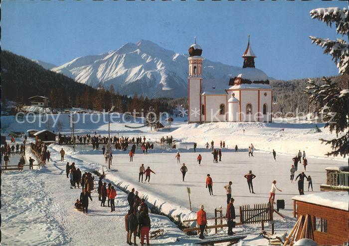 Seefeld Tirol Eislaufbahn Seekirchl mit Hocheder