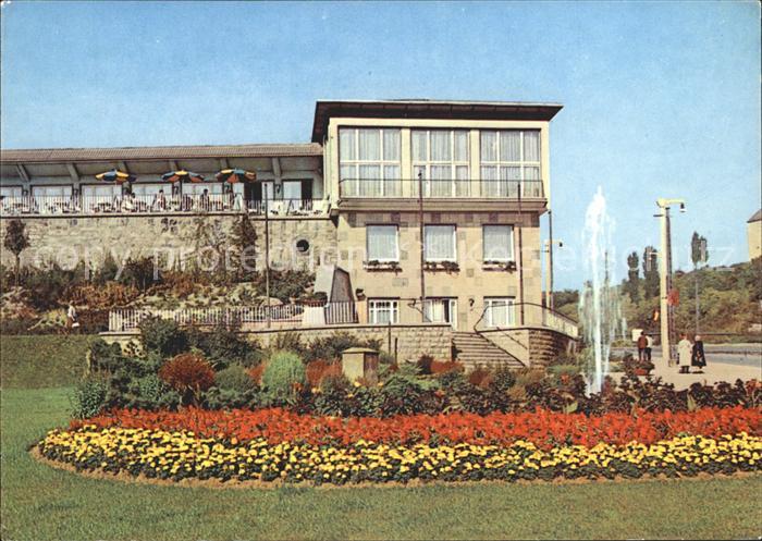 Nordhausen Thueringen HO Gaststaette Stadtterrasse Springbrunnen