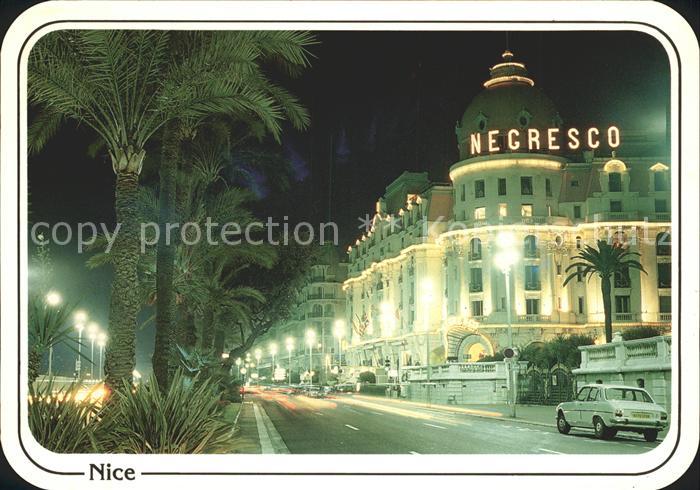 Nice Alpes Maritimes Le Negresco Promenade des Anglais la nuit