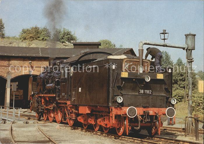 Lokomotive 38 1182 Wassernehmen Plauen