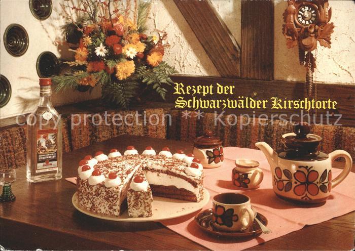 Lebensmittel Rezept Schwarzwaelder Kirschtorte Kuckucksuhr Kirschwasser