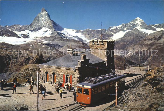 Zahnradbahn Zermatt Station Gornergrat Matterhorn Dent Blanche
