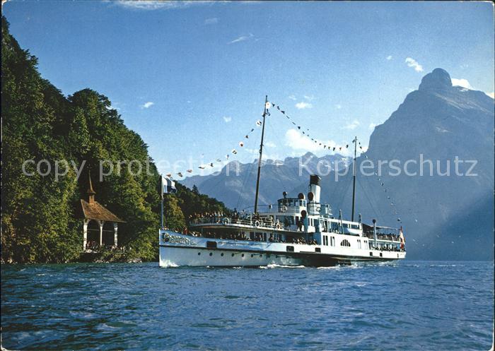 Dampfer Seitenrad Urnersee Tellskapelle Gitschen
