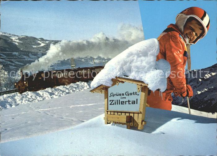 Lokomotive Zillertal Kind Skifahren