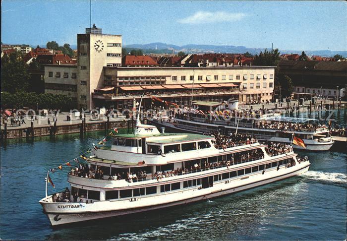 Motorschiffe MS Stuttgart Friedrichshafen Bodensee Hafenbahnhof