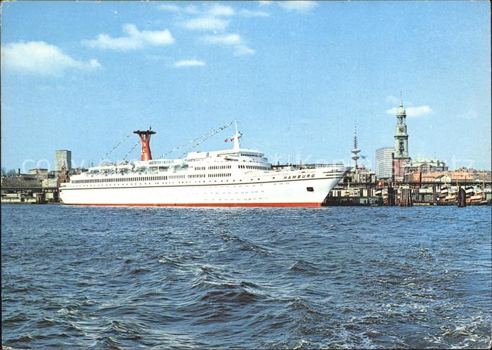 Faehre Ferry Bac Traghetto-- TS Hamburg Hafen Michaeliskirche Fernsehturm