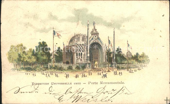 Exposition Universelle Paris 1900 Porte Monumentale Litho