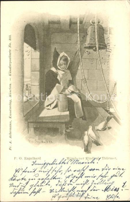 Muenchner Kindl Tuermer Kirchenglocke Tauben P.O. Engelhard