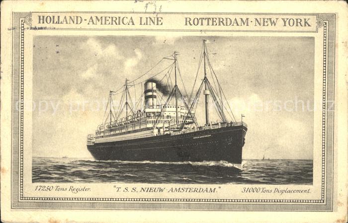 Dampfer Oceanliner T.S.S. Nieuw-Amsterdam