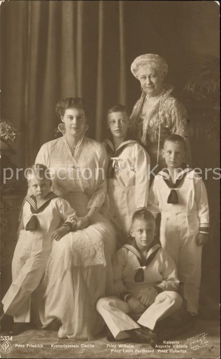 Adel Preussen Kronprinzessin Cecilie Kaiserin Auguste Viktoria Prinzen