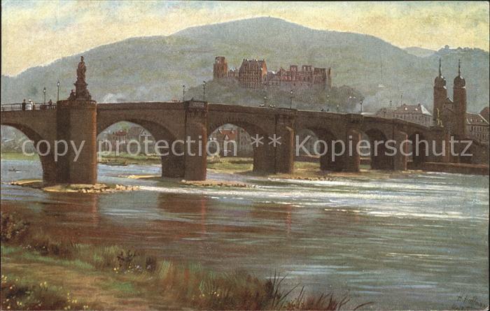 Hoffmann Heinrich Heidelberg Alte Neckarbruecke Karl Theodor