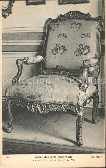 Moebel Antiquitaeten Fauteuil Louis XIV garni Musee Arts Dec