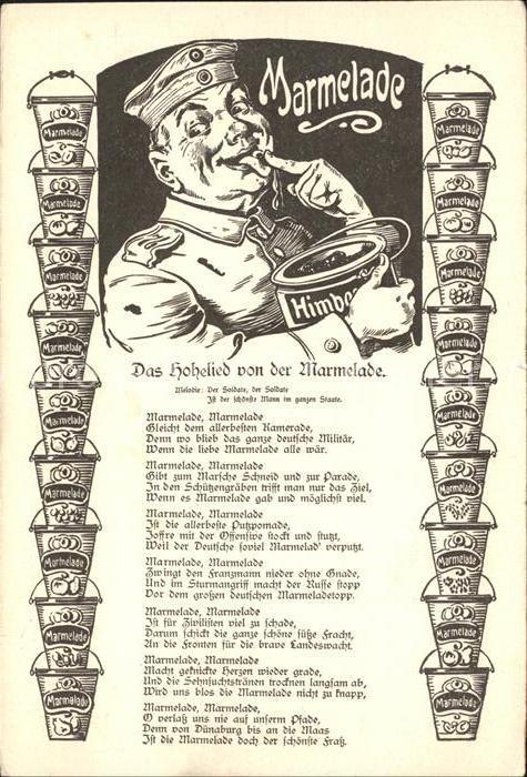 Liederkarte Das Hohelied von der Marmelade Soldat