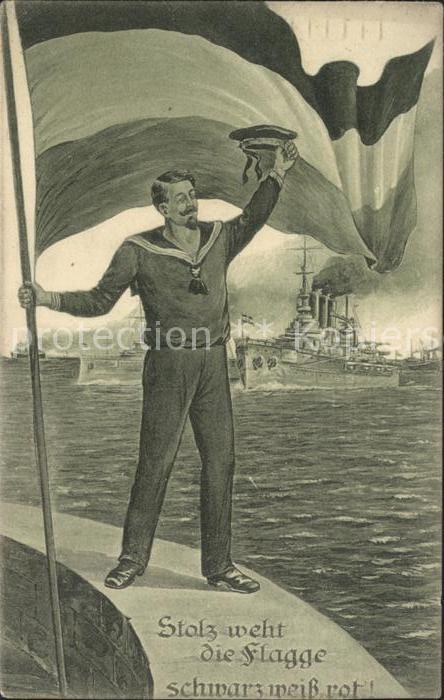 Marine WK1 Fahne Schwarz-Weiss-Rot Matrose