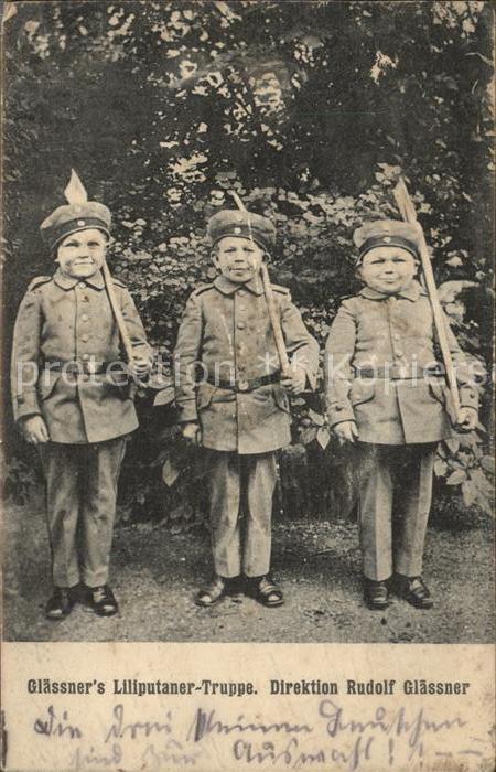 Kuriosum Glaessner's Liliputaner-Truppe Soldaten