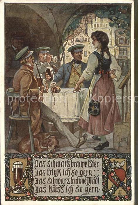 Liederkarte Das schwarzbraune Bier Nr. 6 Studenten