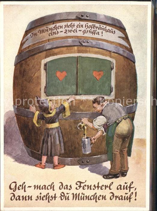 Muenchner Kindl Bierfass Fenster