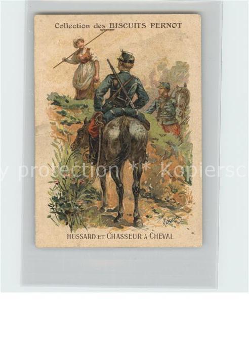 Werbung Reklame Biscuits Pernot Chasseur a Cheval Litho