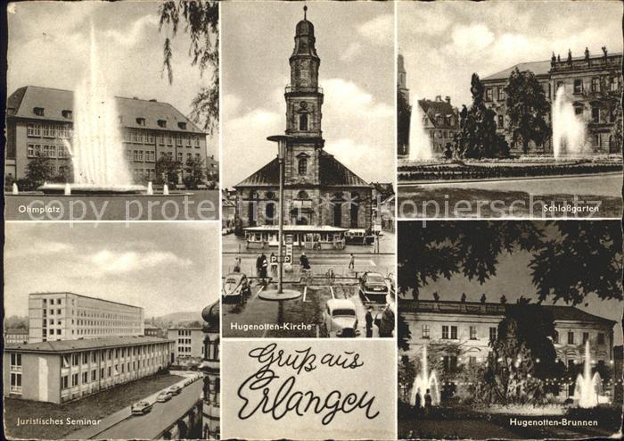 ERLANGEN Bayern Ohmplatz Hugenottenkirche Schlossgarten