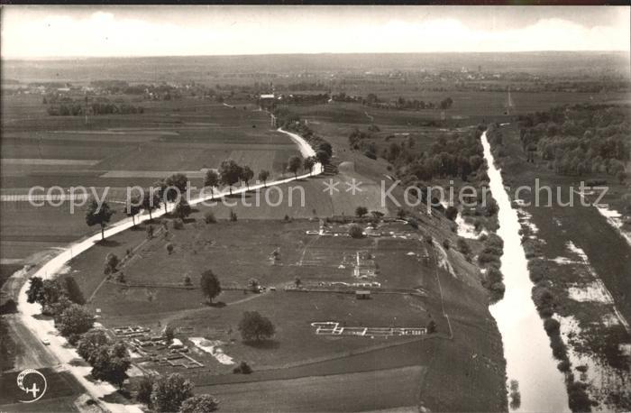 Eining Fliegeraufnahme Roemerkastell Abusina Ausgrabungen