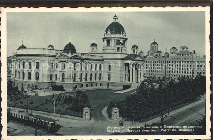 Belgrad Serbien Gebaeude Strassenbahn
